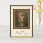 宗教父の日ヴィンテージ聖ヨセフ祈りの言葉 カード (黄色い花)