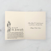 宗教父の日ヴィンテージ聖ヨセフ祈りの言葉 カード (内部)