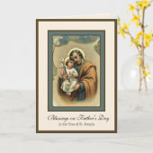 宗教父の日ヴィンテージ聖ヨセフ祈りの言葉 カード (黄色い花)