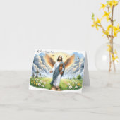 宗教犬の損失悔やみや弔慰 – ダシュントとイエス カード (黄色い花)