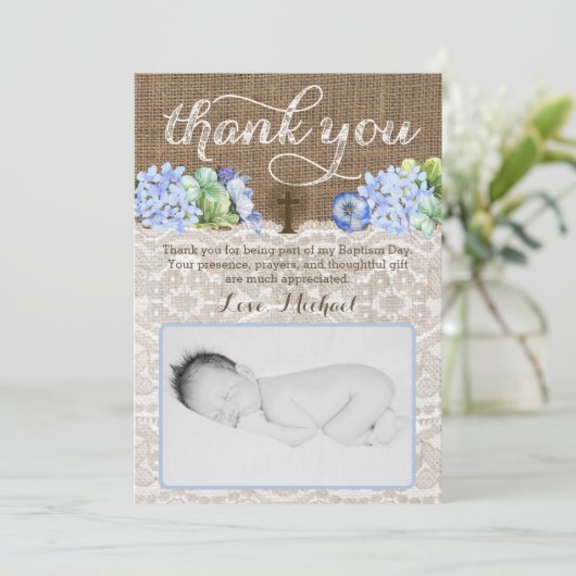 宗教献呈のサンキューカードは男の子感謝していしています サンキューカード (スタンド正面)