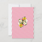 宗教珊瑚のストライプの花柄カードありがとう サンキューカード (裏面)