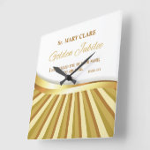 、宗教生命の金記念祭個人化して下さい スクエア壁時計 (傾斜)