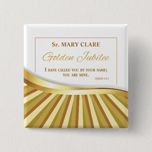 、宗教生命の金記念祭個人化して下さい 缶バッジ (正面)