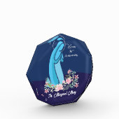 宗教生活から30周年を迎える尼僧ピンクの花 フォトブロック (左)