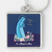 宗教生活から50周年を迎えるピンク色の花 キーホルダー (正面)