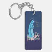 宗教生活から50周年を迎えるピンク色の花 キーホルダー (正面左)