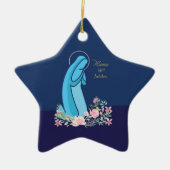 宗教生活から50周年を迎えるピンク色の花 セラミックオーナメント (正面)