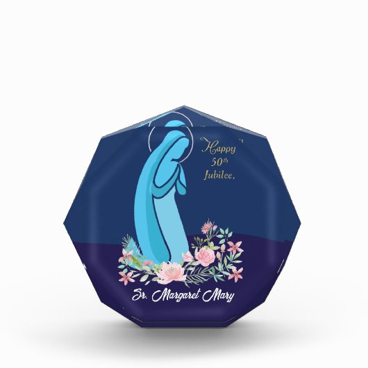 宗教生活から50周年を迎えるピンク色の花 フォトブロック (正面)