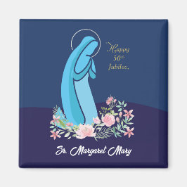 宗教生活から50周年を迎えるピンク色の花 マグネット