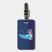 宗教生活から50周年を迎えるピンク色の花 ラゲッジタグ (正面縦)