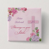 宗教生活カトリック修道女25周年 缶バッジ (正面)