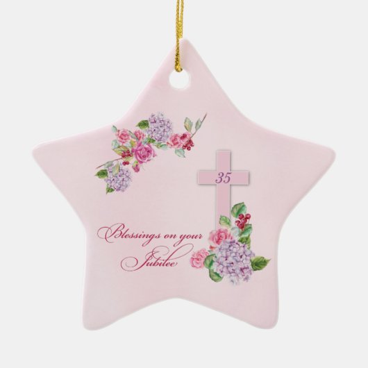 宗教生活カトリック修道女35周年 セラミックオーナメント (正面)