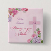 宗教生活カトリック修道女35周年 缶バッジ (正面)