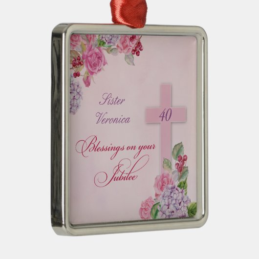 宗教生活カトリック修道女40周年 メタルオーナメント (右)