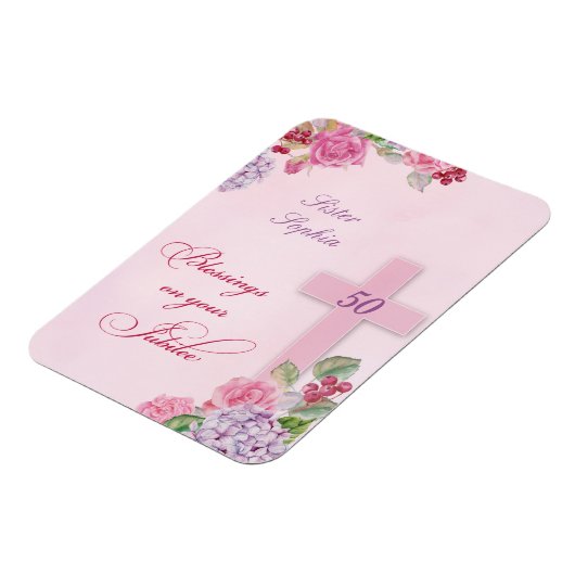 宗教生活カトリック修道女50周年 マグネット (左側)