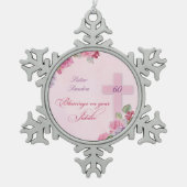 宗教生活カトリック修道女60周年 スノーフレークピューターオーナメント (正面)