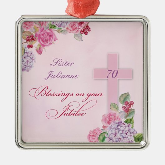 宗教生活カトリック修道女70周年 メタルオーナメント (正面)