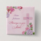 宗教生活カトリック修道女70周年 缶バッジ (正面)