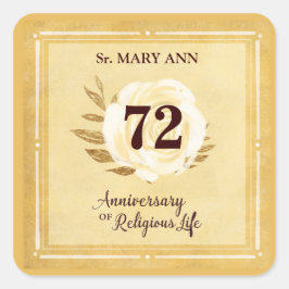 宗教生活修道女のカスタマイズ可能な記念日 スクエアシール