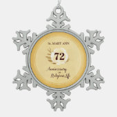 宗教生活修道女のカスタマイズ可能な記念日 スノーフレークピューターオーナメント (正面)