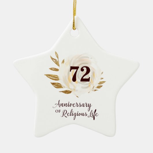 宗教生活修道女のカスタマイズ可能な記念日 セラミックオーナメント (正面)