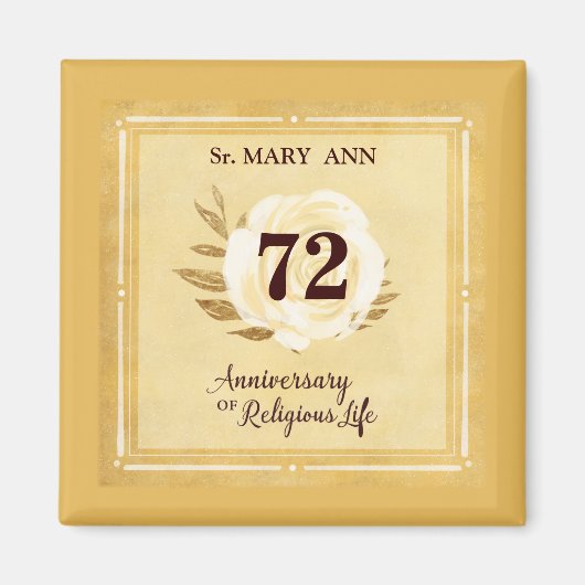 宗教生活修道女のカスタマイズ可能な記念日 マグネット (正面)