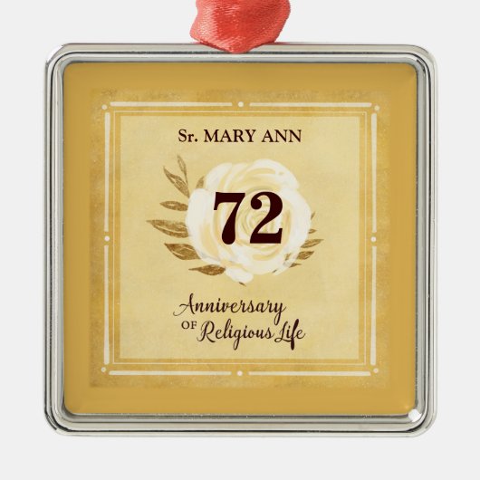 宗教生活修道女のカスタマイズ可能な記念日 メタルオーナメント (正面)