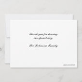 宗教用ラム、十字、青いフローラ写真カード サンキューカード (裏面)