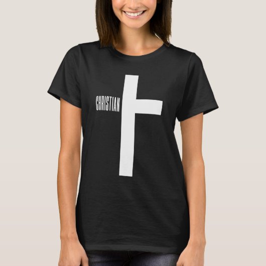 宗教男性女性クリスチャンクロスファッション Tシャツ (正面)