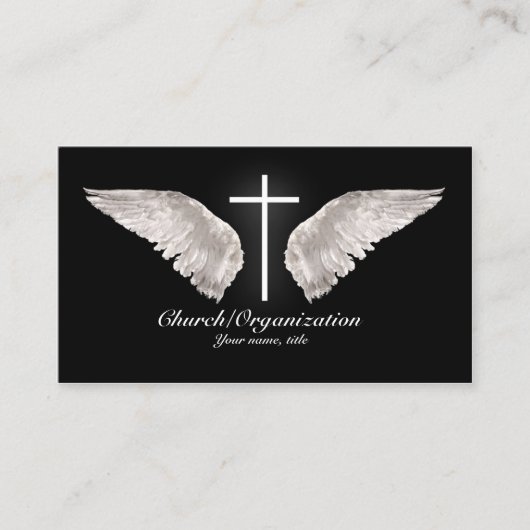 宗教白い十字の天使によっては名刺が飛びます 名刺 (正面)