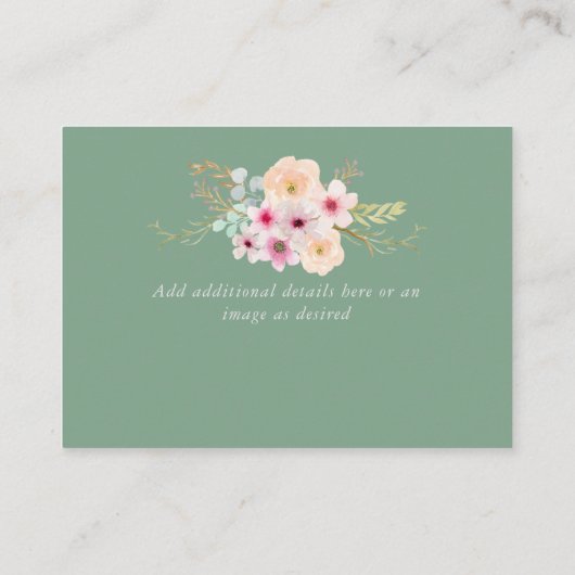 宗教的お祝い詳細 – ピンクのセージ花 エンクロージャーカード (裏面)