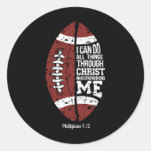 宗教的なことはすべて私が行うことができるクリスチャンフットボール ラウンドシール (正面)