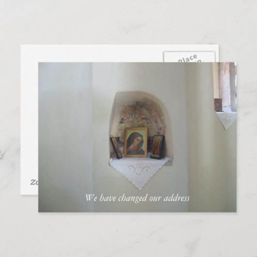 宗教的なアイコン私たちはアドレスを変更した 案内ポストカード (正面/裏面)