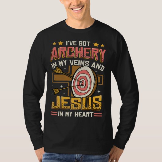 宗教的なアーチャー射手アーチェリー Tシャツ (正面)
