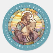 宗教的なイエス・ラウンドスティッカー ラウンドシール (正面)