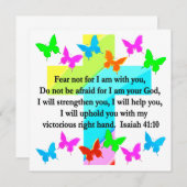 宗教的なイザヤ書41:10聖書の一節 招待状 (正面/裏面)