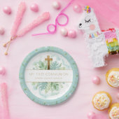 宗教的なイベント、青エレガント色、緑の緑 ペーパープレート (パーティー)