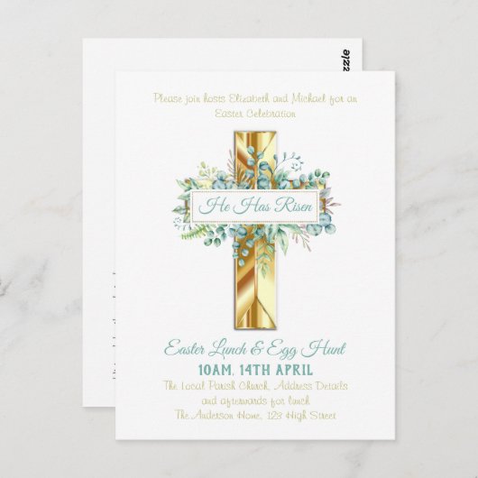 宗教的なイースターの招待予算 ポストカード (正面/裏面)