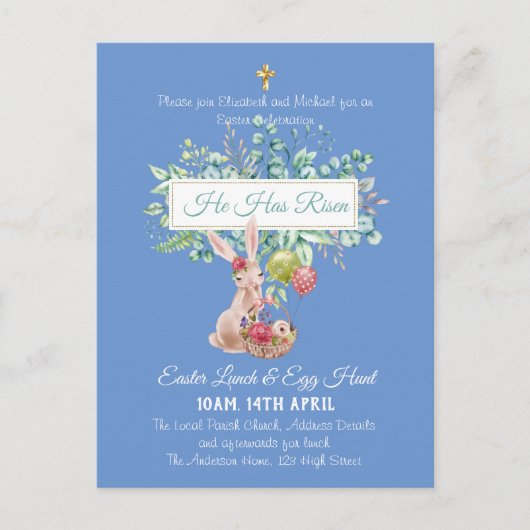 宗教的なイースターの招待状　予算に優しい ポストカード (正面)