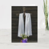 宗教的なイースターグリーティングカード、木製クロス シーズンカード (正面)