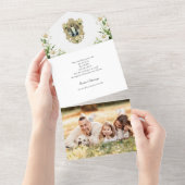 宗教的なイースターフォトホワイトリリー祈りの言葉 オールインワン招待状 (貼ってはがせる)