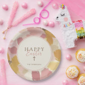 宗教的なイースターブランチモダンピンクフローラ ペーパープレート (パーティー)