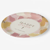 宗教的なイースターブランチモダンピンクフローラ ペーパープレート (アングル)