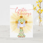 宗教的なイースター恵みフローラクロス カード (黄色い花)