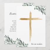 宗教的なイースター　クロス　グリーティング　バイブルカード 招待状 (正面/裏面)