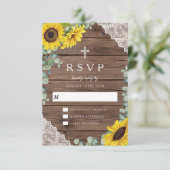 宗教的なエレガントひまわり結婚の 出欠カード (スタンド正面)