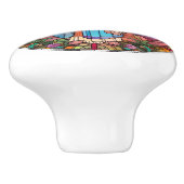 宗教的なエレガントステンドグラスフェイクイエス セラミックノブ (側面)