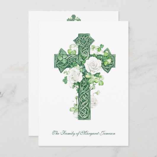 宗教的なカトリックのアイルランドのケルト派の弔意 サンキューカード (正面/裏面)