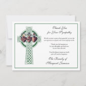 宗教的なカトリックのアイルランドのケルト派の弔意 サンキューカード (正面)